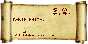 Bobik Márk névjegykártya